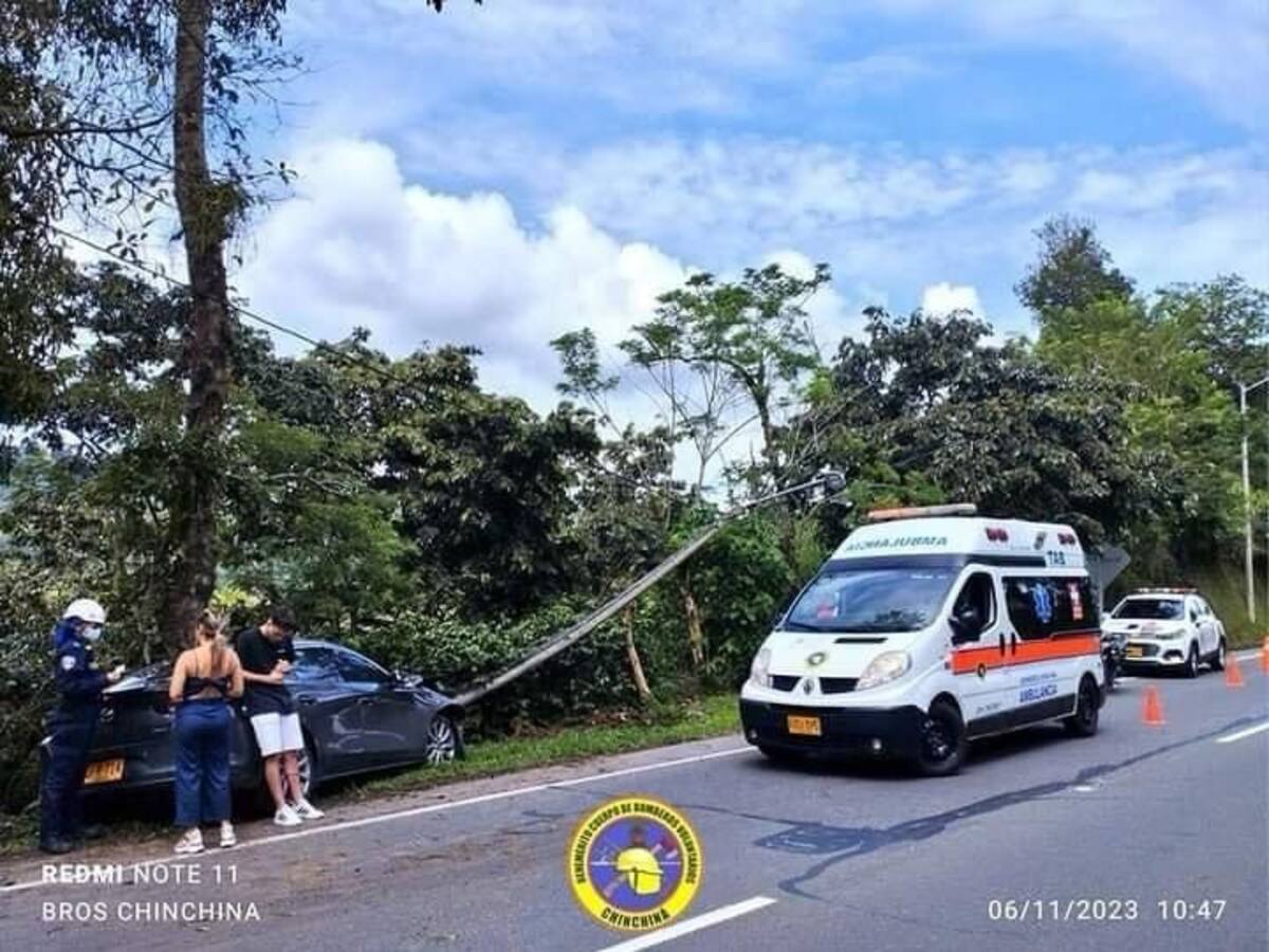 Una persona resultó herida en un accidente que se registró en la vía Manizales - Chinchiná