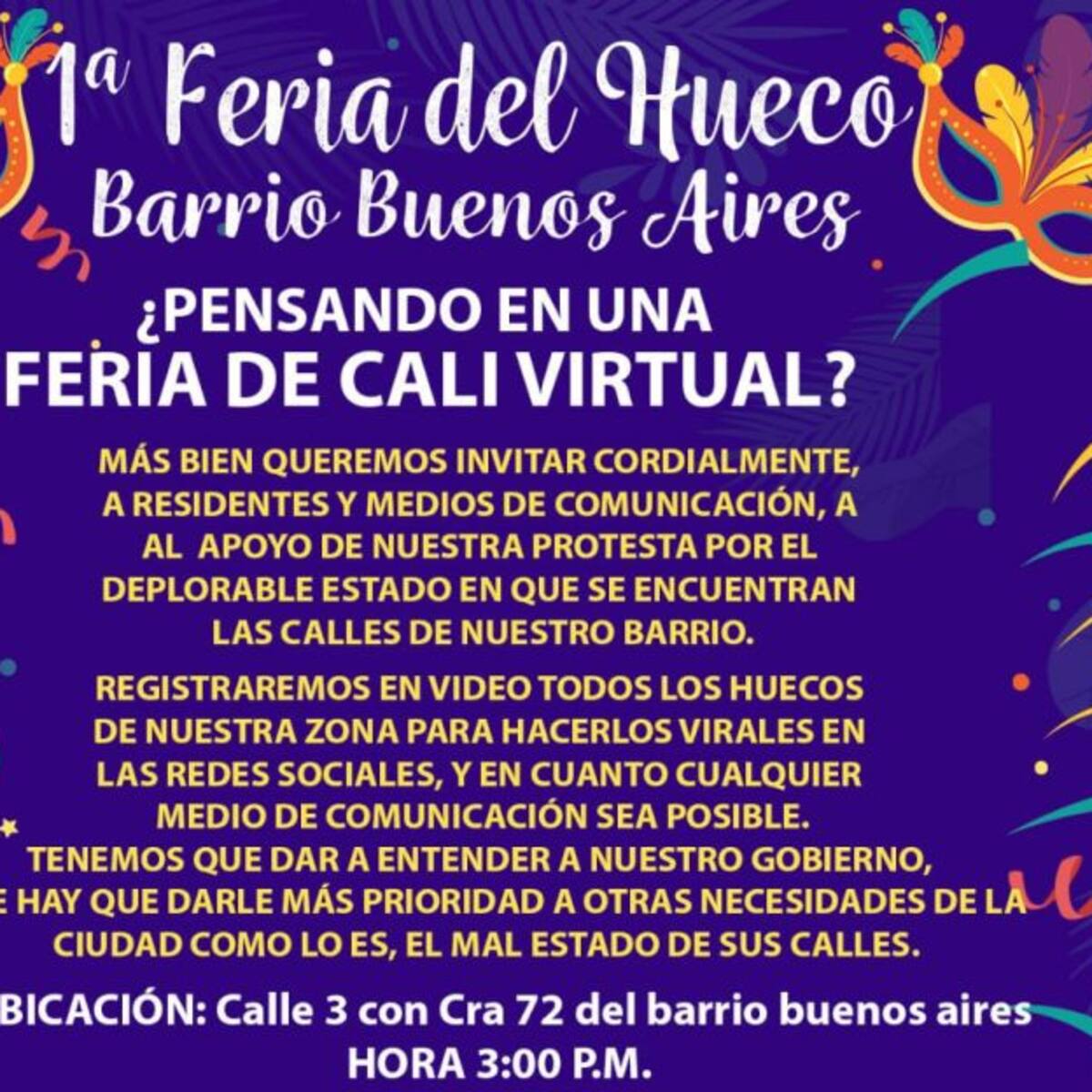 El 14 de noviembre se realizará la primera 'Feria del Hueco' en Cali