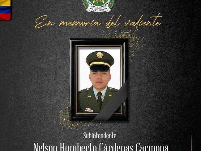 Subintendente Nelson Cárdenas, asesinado en Salgar el 15 de abril- foto policía Antioquia