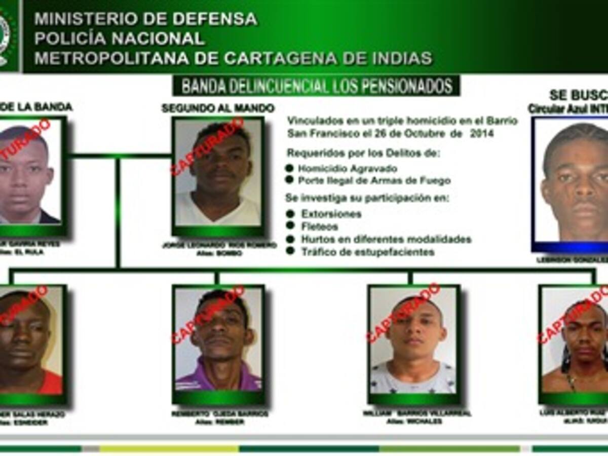Policía de Cartagena desarticula banda delincuencial “Los pensionados”