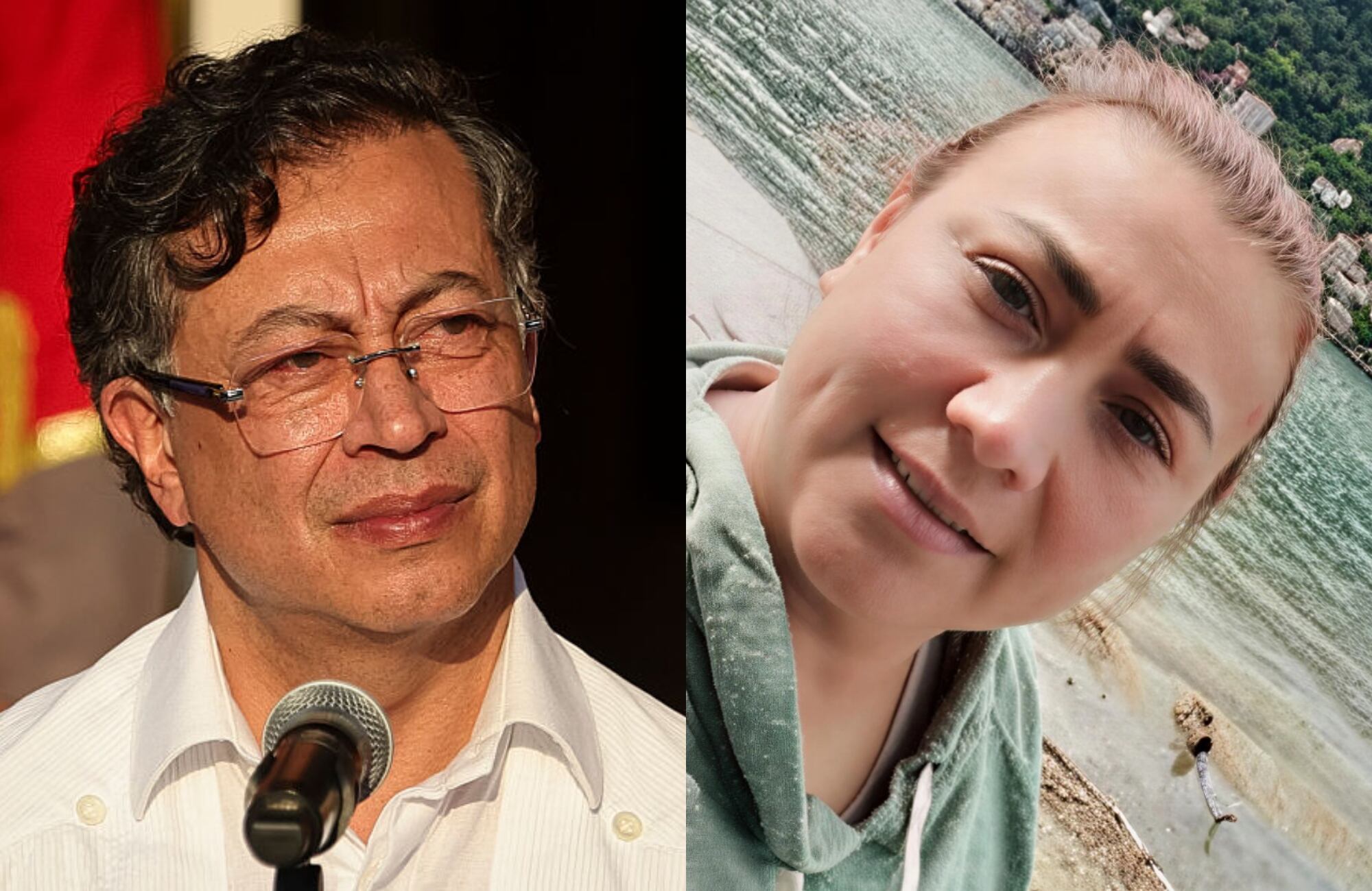 Gustavo Petro y Yulixa Toloza. Fotos: (Photo by Jesus Vargas/Getty Images) / Redes sociales