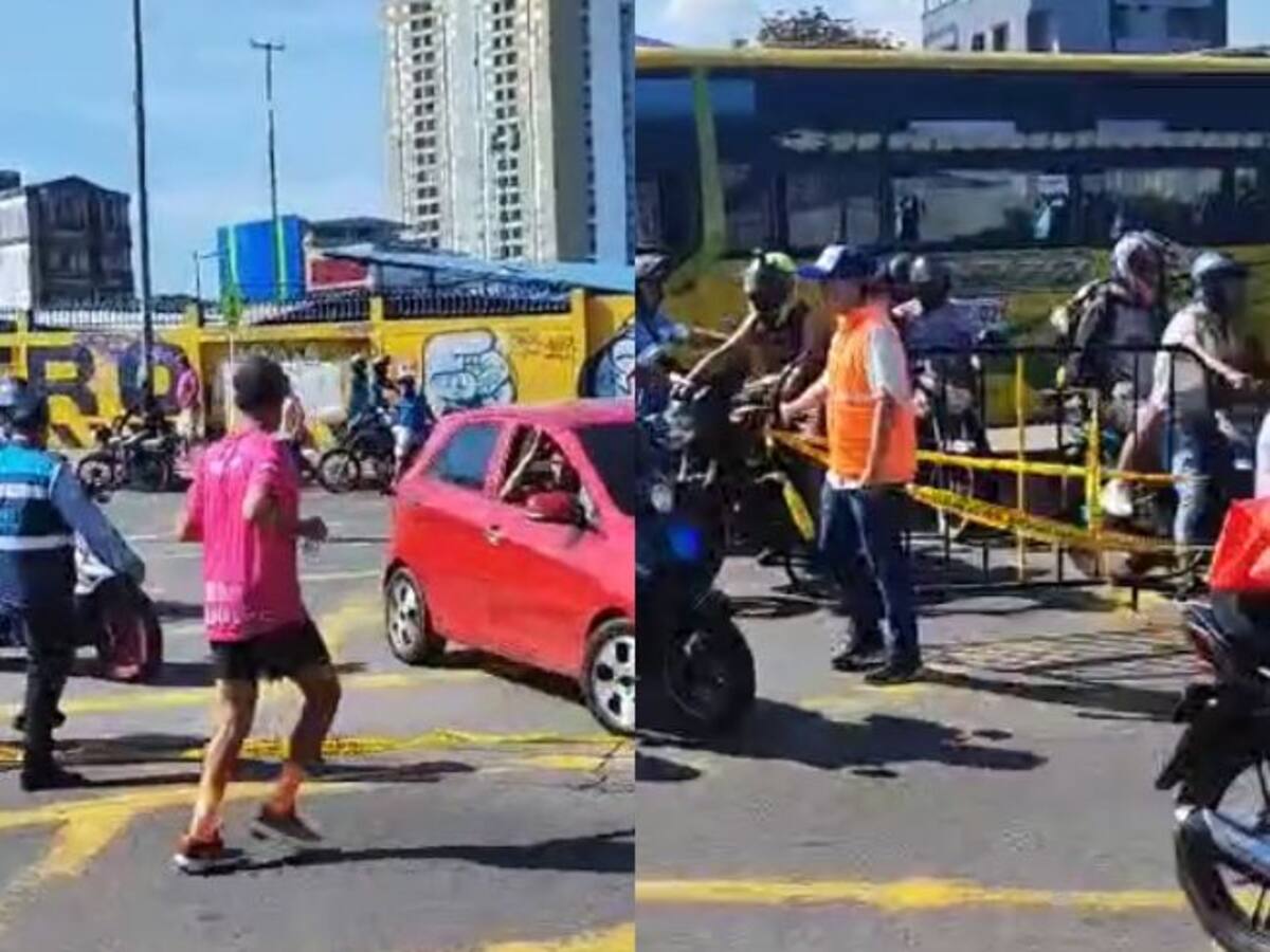 Conductores se metieron a la Media Maratón y por poco atropellan a los atletas