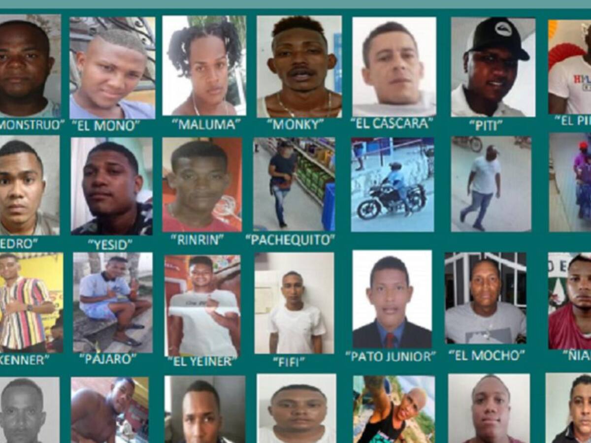 Policía saca cartel para localizar a 40 presuntos delincuentes en Cartagena