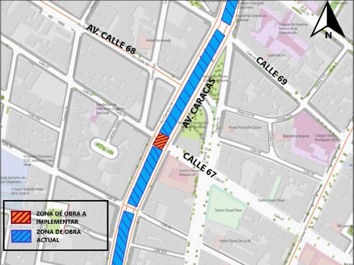 Esta fue la calle que cerraron por las obras del metro de Bogotá en Chapinero