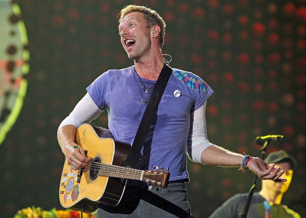 (Foxboro, MA, 07/30/16) Coldplay's Chris Martin performs at Gillette Stadium on Saturday, July 30, 2016. Staff photo by Matt Stone (Photo by Matt Stone/MediaNews Group/Boston Herald via Getty Images)