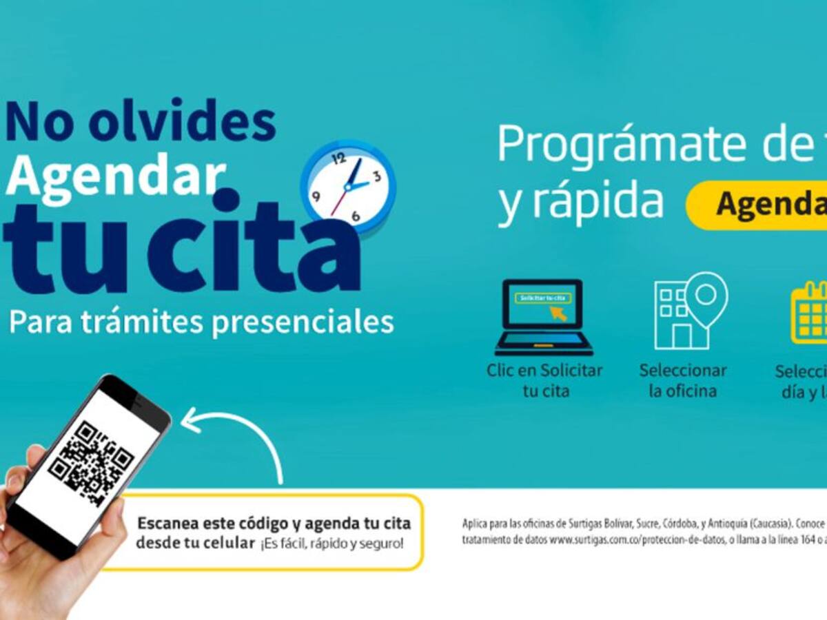 Surtigas promueve el agendamiento de citas desde la página web