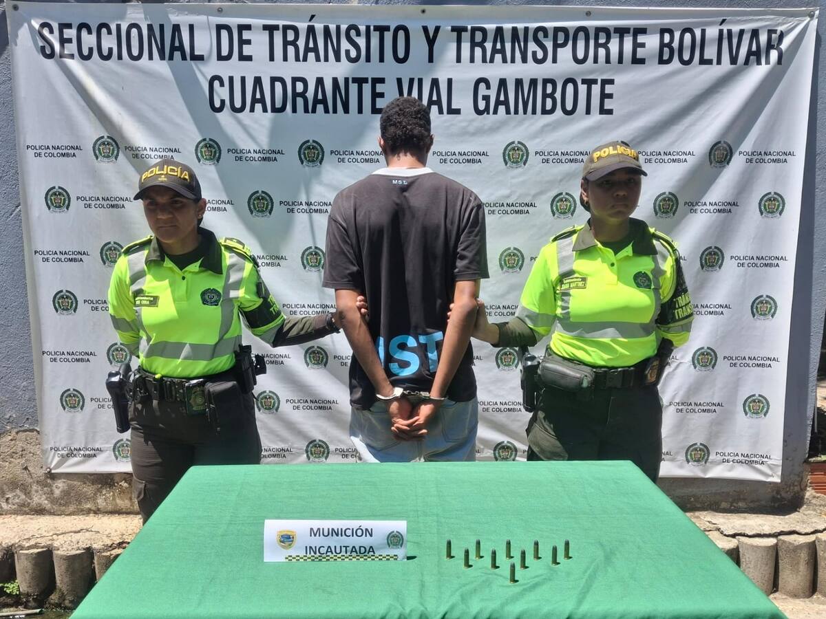 En carreteras de Bolívar hombre fue capturado con munición para revólver