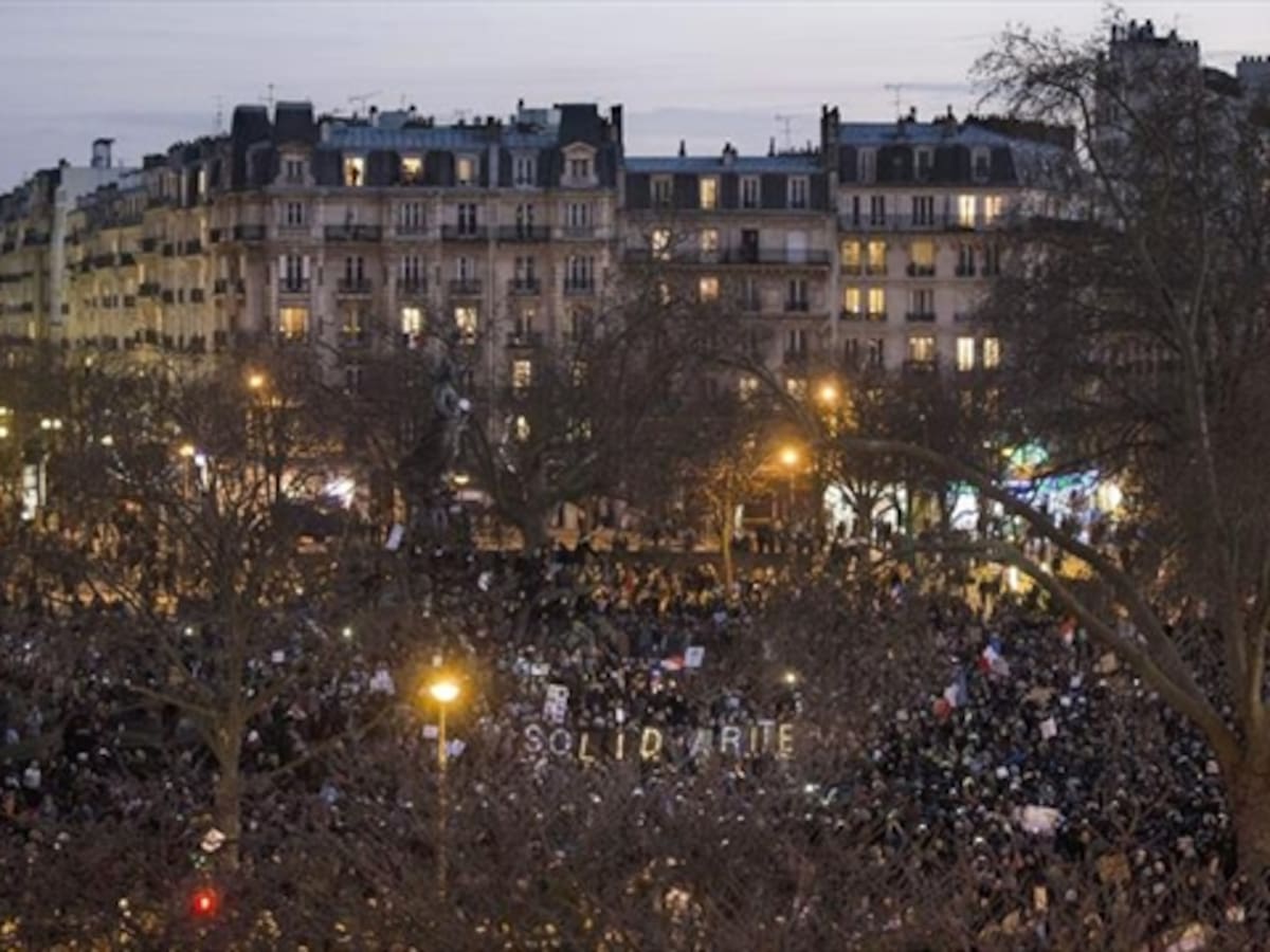 Manifestación contra el terrorismo en París