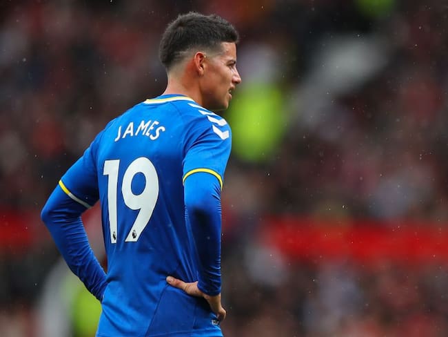 James Rodríguez en su último partido disputado con el Everton, un amistoso de pretemporada ante el Manchester United.