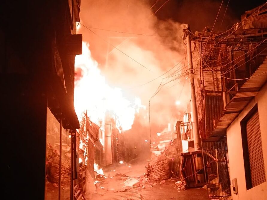 Incendio en el nororiente de Medellín- foto cortesía