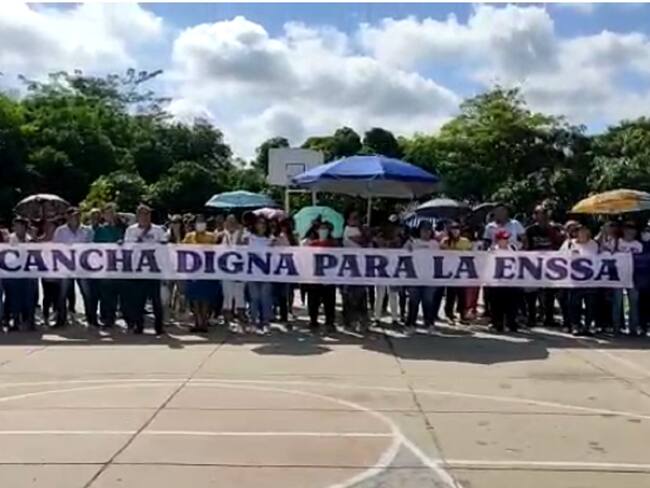 Cortesía - Protestas en institución de Baranoa