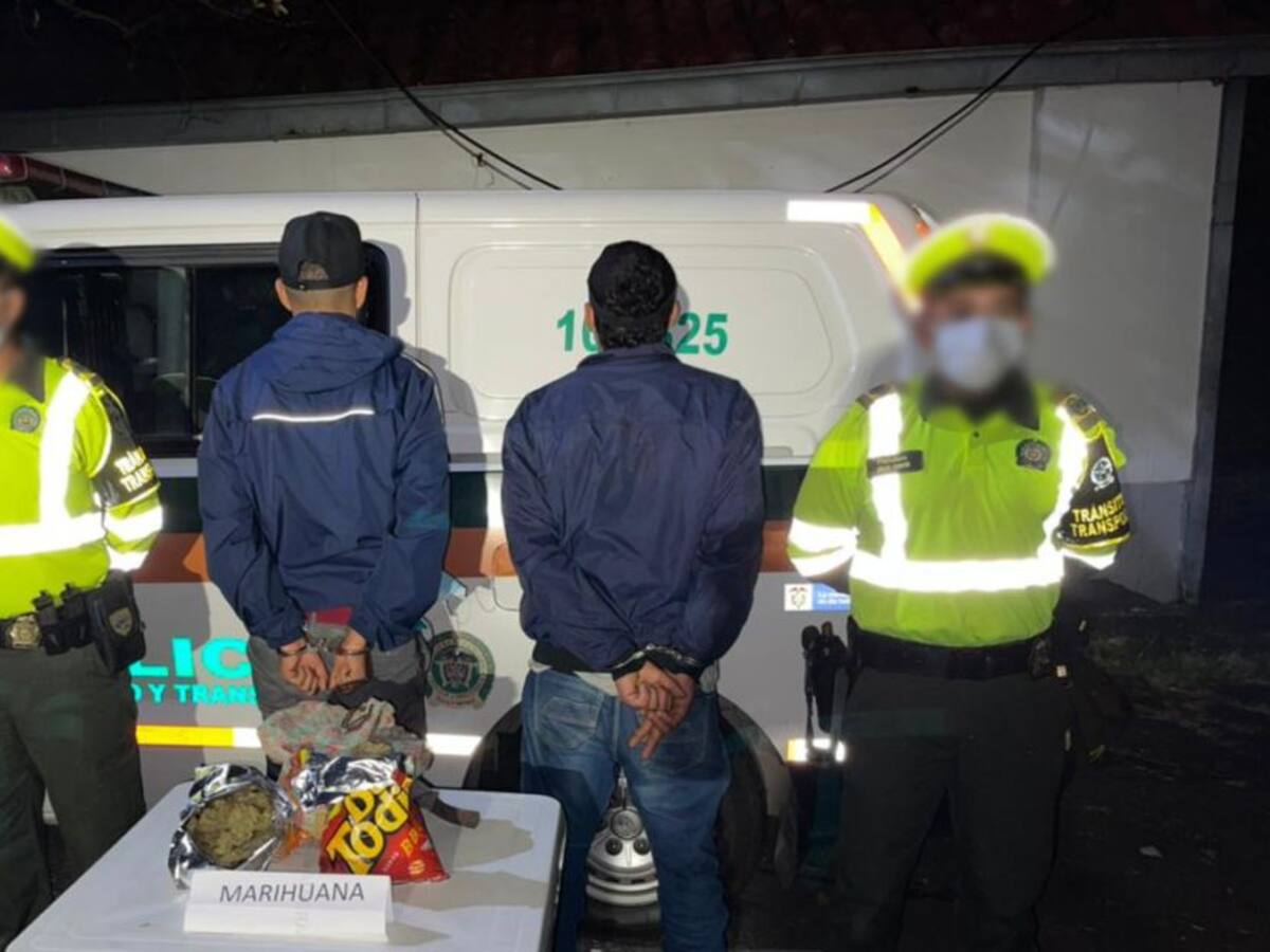 Detenidos con 500 gramos de marihuana en zona rural de Manizales