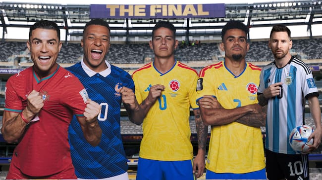 James Rodríguez y Luis Díaz se unen a Cristiano Ronaldo, Kylian Mbappé y Lionel Messi en los más destacados en la conversación digital del Mundial 2026 | Getty Images