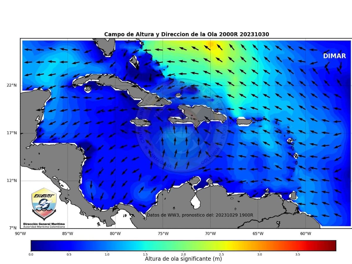 Dimar mantiene monitoreo ante posible formación ciclónica que impactaría a Cartagena