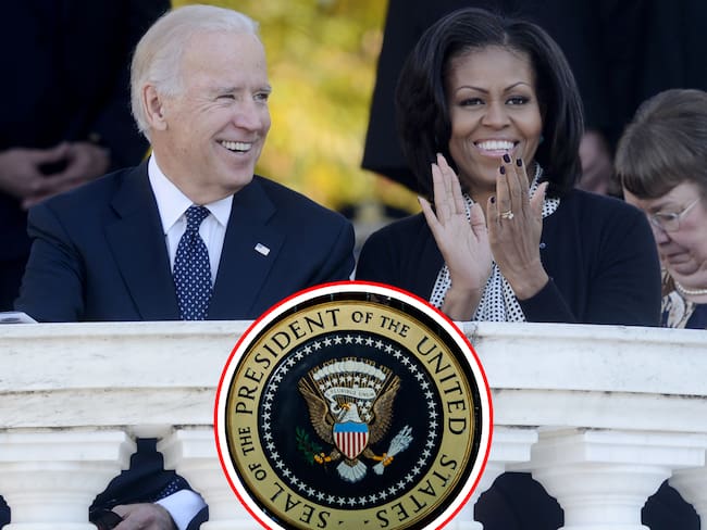 Joe Biden (i) y Michelle Obama (d) durante un evento presidencial en los Estados Unidos.
(Foto: Caracol Radio / Getty )