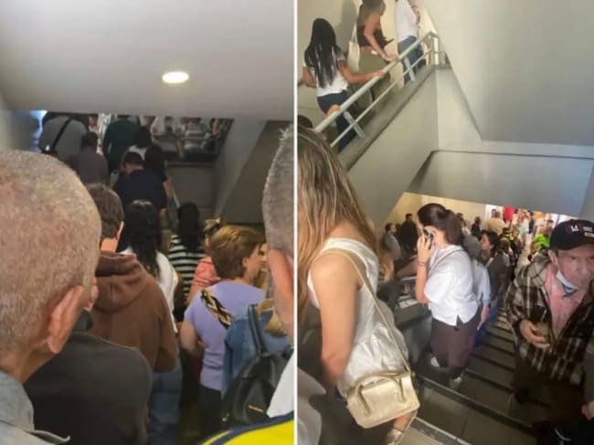 Congestión en el puesto de votación del Centro Comercial San Diego en Medellín. Foto: Redes sociales.