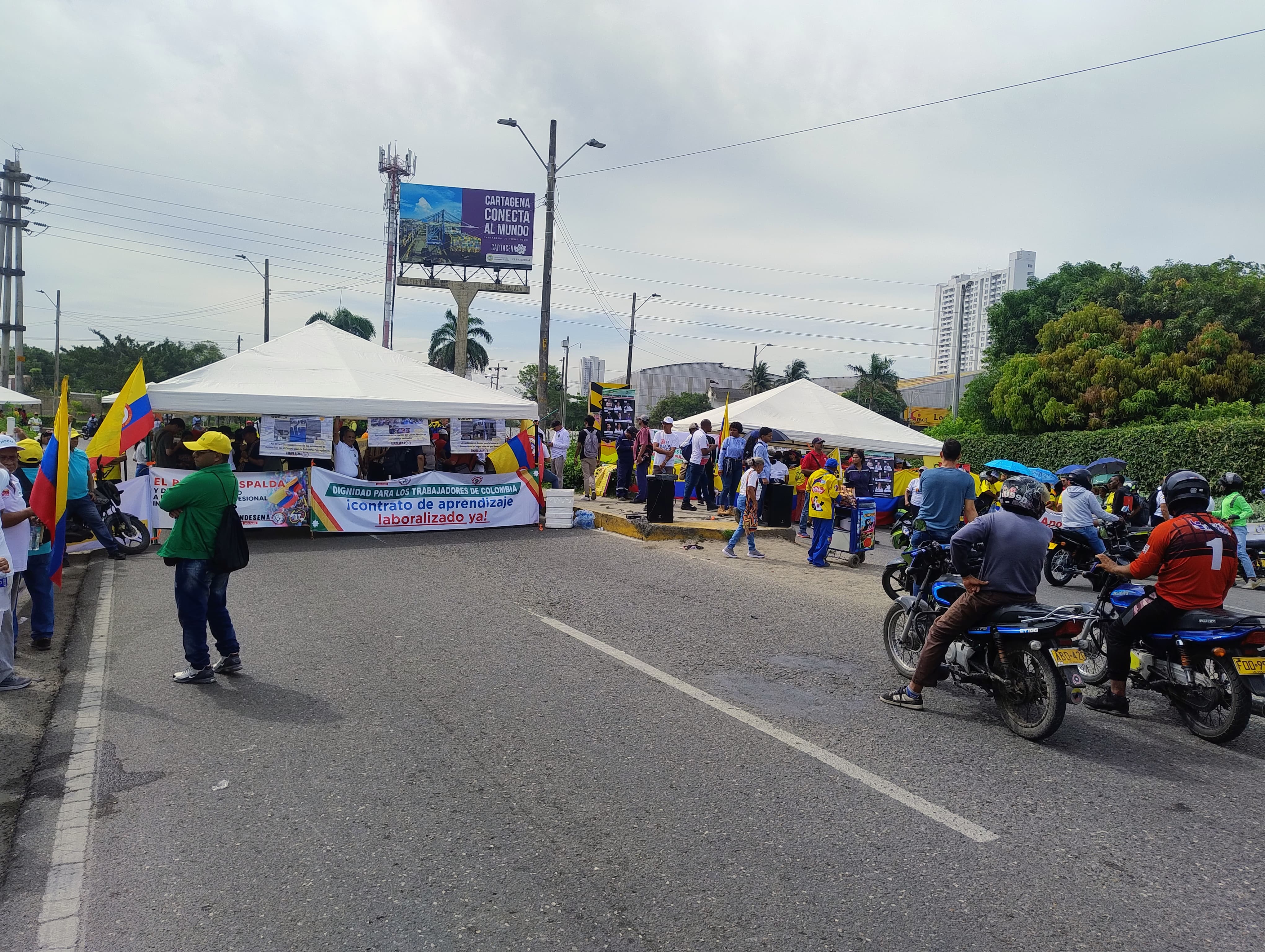 Paro nacional en Cartagena: empresas de Mamonal con retrasos en operaciones