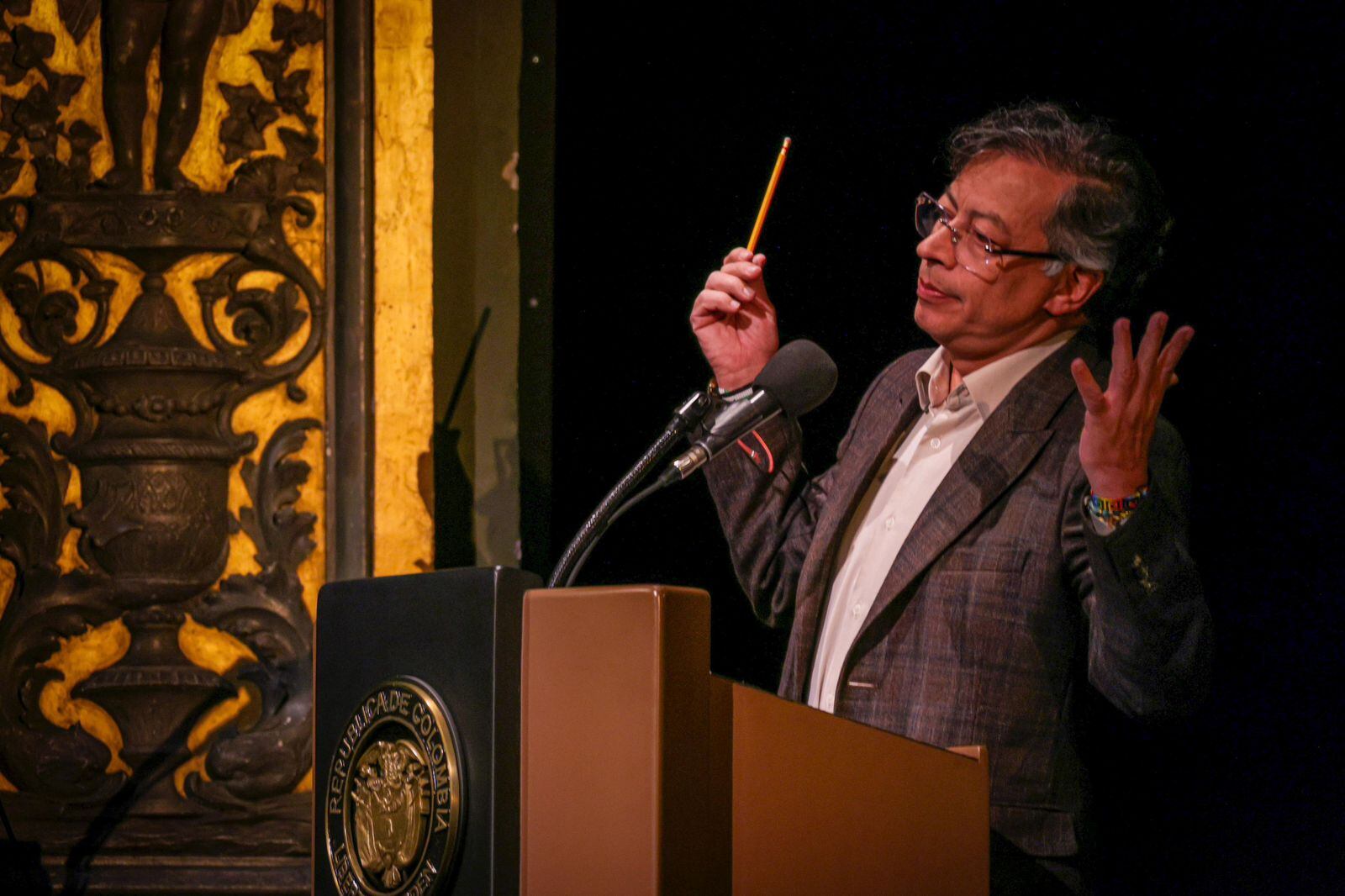 Presidente Petro, desde el Teatro Colón. Foto: Presidencia