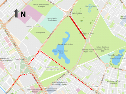 Mapa 2 de desvíos y rutas alternas para el Festival Popular al Parque 2026