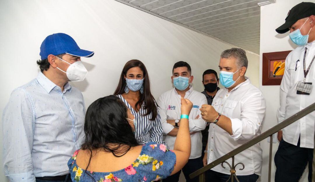 El presidente Iván Duque estuvo en algunas casas de la Ciudadela Simón Bolívar. 