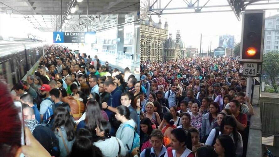 Ocho estaciones del Metro de Medellín están fuera de servicio. Foto: Cortesía de Guardianes Antioquia