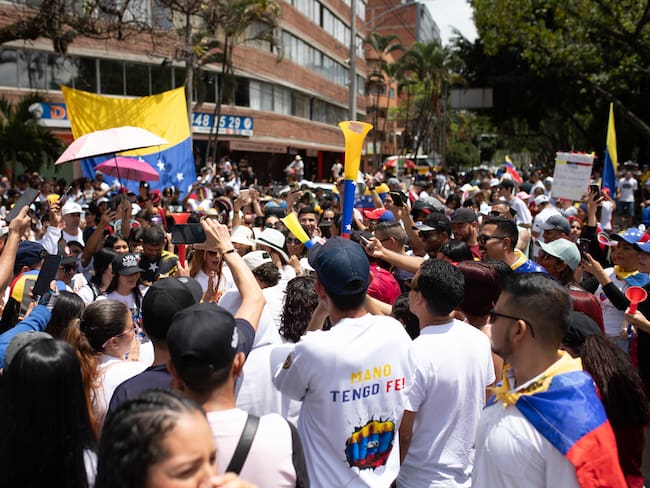 Venezolanos en Medellín, Colombia (Foto de Camilo Moreno/NurPhoto vía Getty Images).