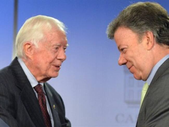 Expresidente Carter y presidente Santos. Foto: El Tiempo