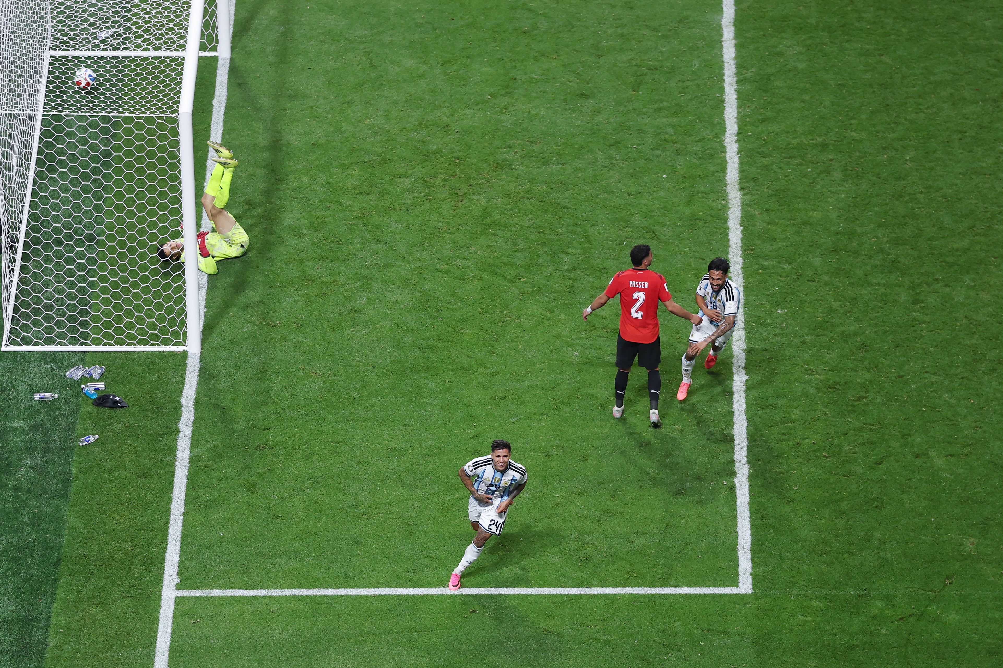Gol de Enzo Fernández en el Argentina vs. Egipto por octavos del Mundial 2026. Foto: Getty Images.