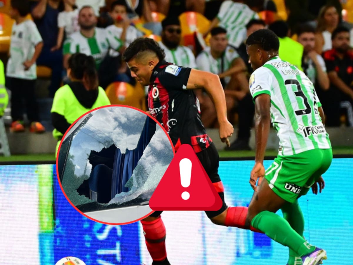 Bus de Atlético Nacional fue apedreado a su llegada al Estadio General Santander de Cúcuta: video