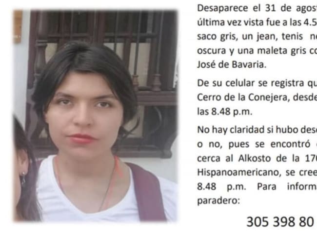 Encuentran sin vida a estudiante desaparecida en norte de Bogotá