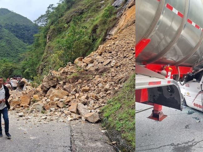 Emergencias simultáneas mantienen cerrada la vía Sardinata–Ocaña. / Foto: Cortesía.