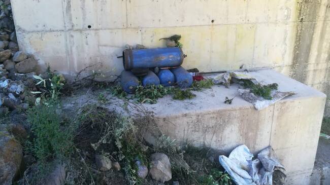 Explosivos instalados en el puente de Chitaga