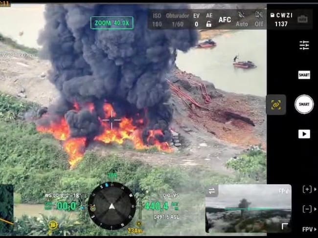 El Ejército destruyó siete unidades de producción minera de las disidencias de las Farc en el Cauca. Foto: Ejército