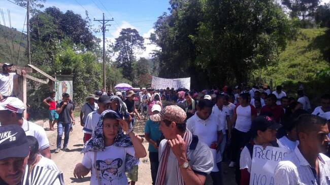 Comunidades del Cauca marchan para rechazar hechos de Tumaco, Nariño. Foto: Cortesía David Ruiz