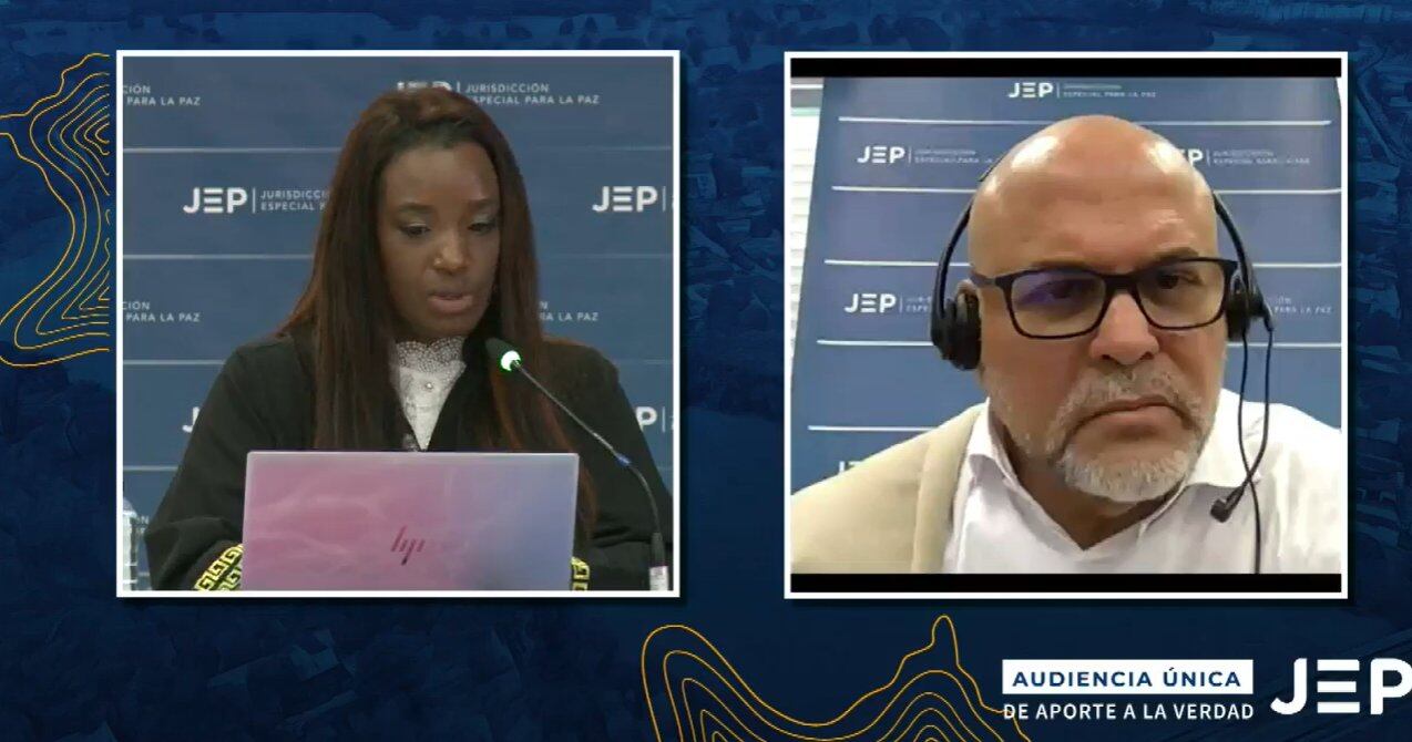 Salvatore Mancuso en audiencia de verdad ante la JEP. Cortesía JEP