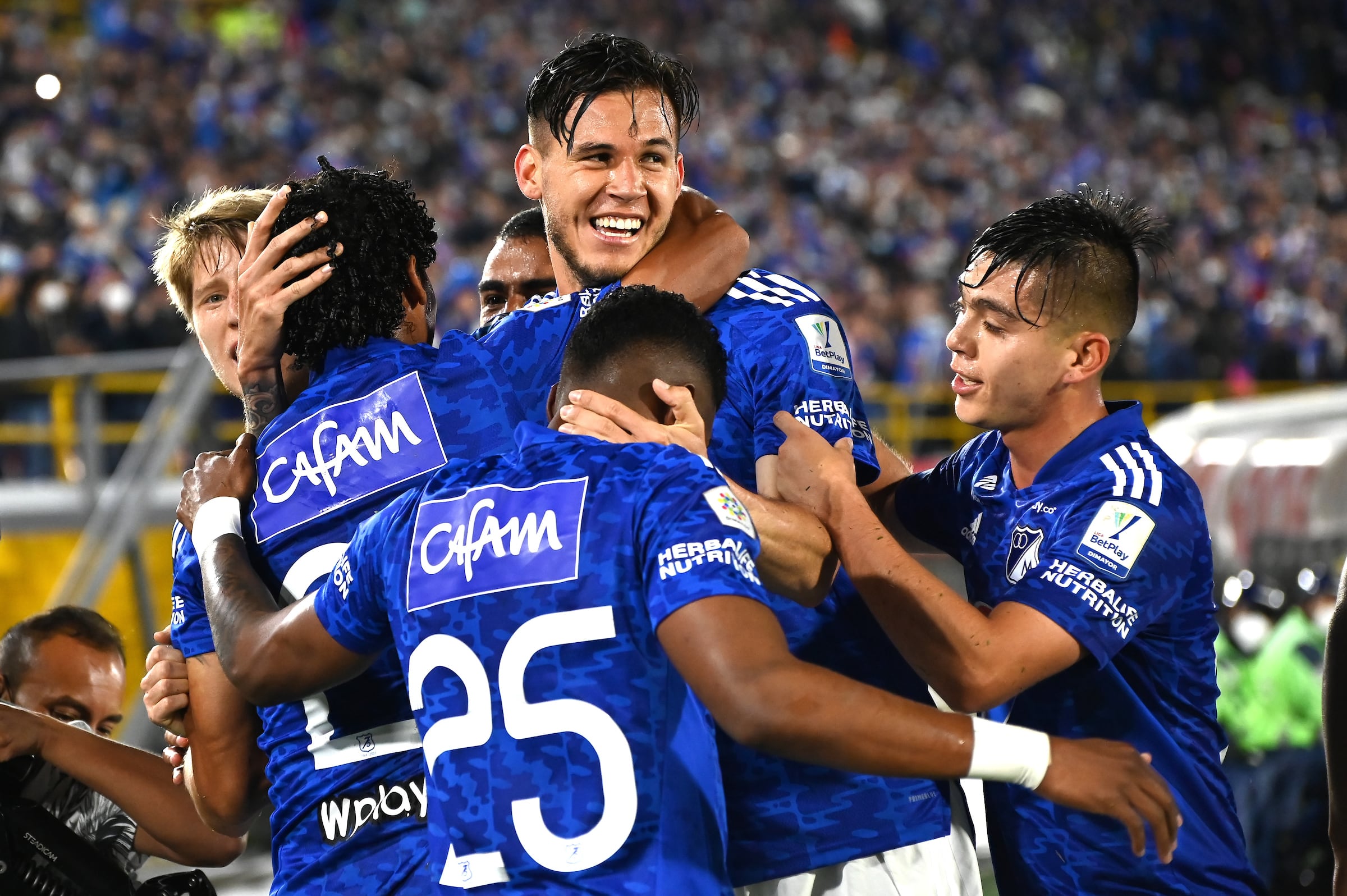 Bogotá. Octubre 23 de 2021. Millonarios enfrenta a Junior en juego válido por la fecha 15 de la Liga BetPlay II 2021. (Cortesía Dimayor)