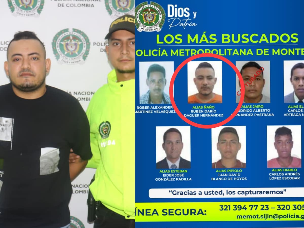 Capturan a alias Ñaño, uno de los más buscados por la Policía Metropolitana de Montería