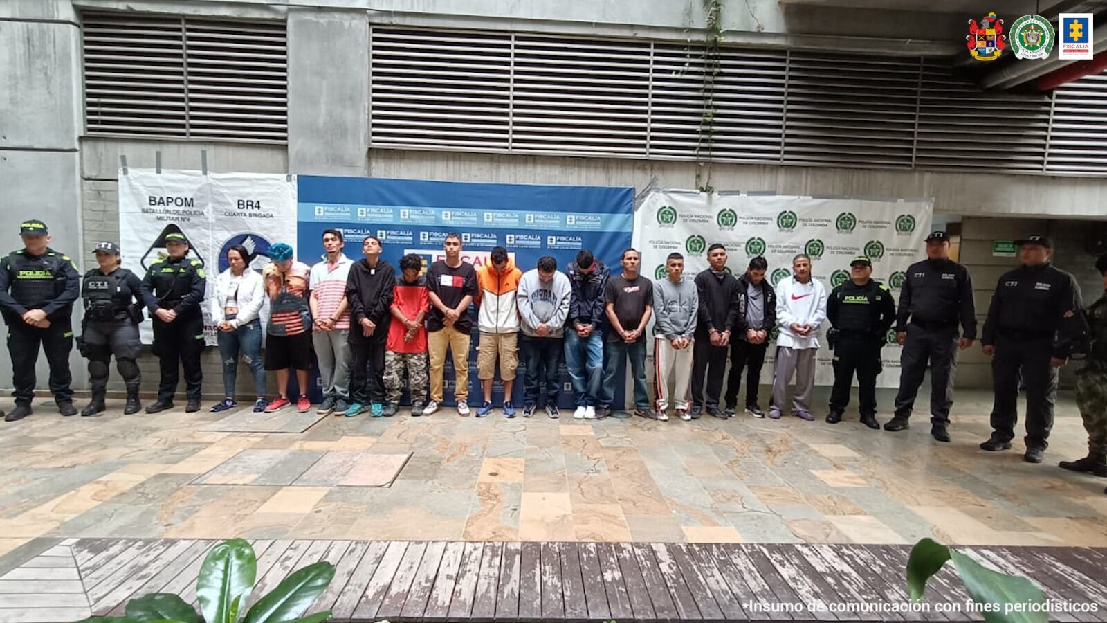 Captura a 16 integrantes del Grupo Delincuencial de Calatrava