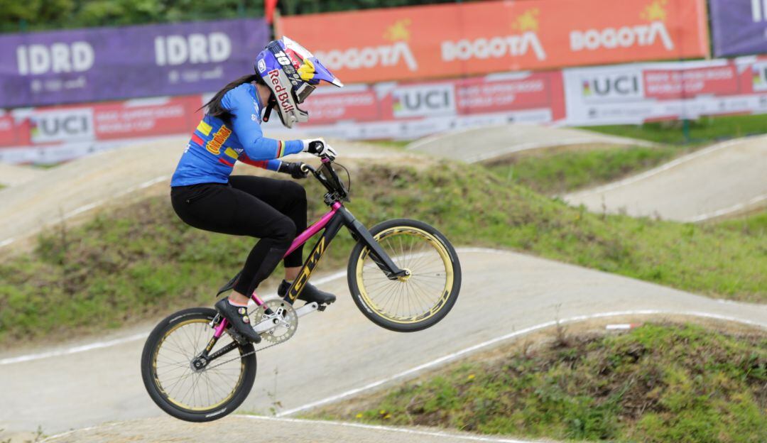 Mariana Pajón, campeona de la tercera válida de la Copa Mundo UCI BMX celebrada en Bogotá