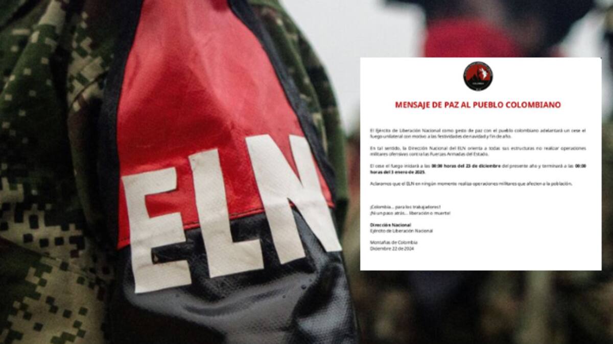 ELN anunció cese al fuego unilateral de 11 días por fiestas navideñas y de fin de año