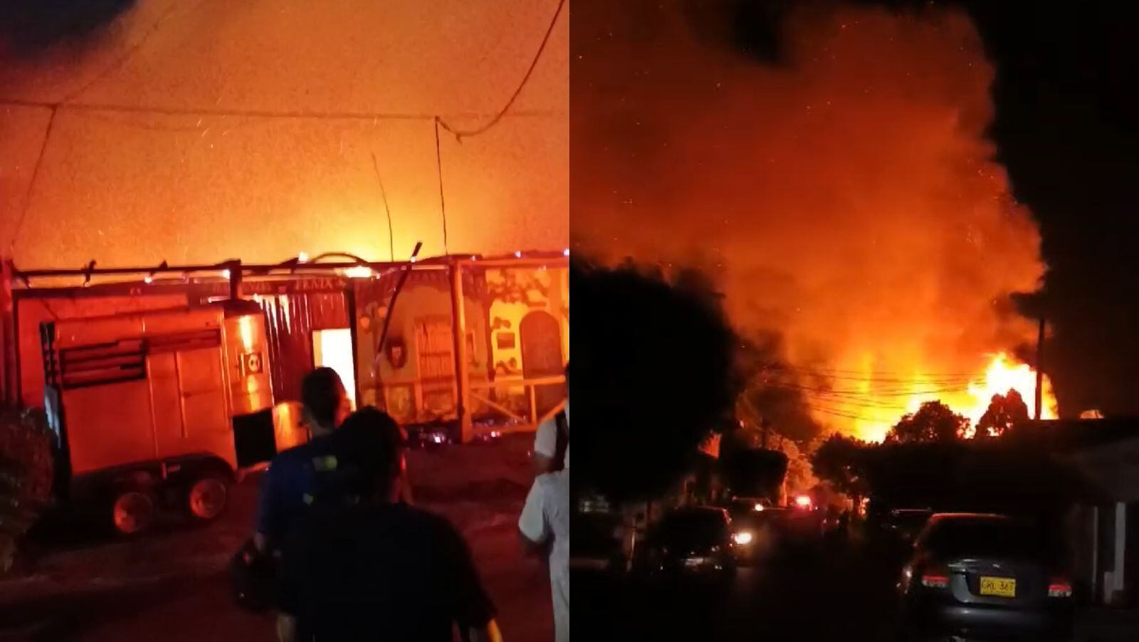 Incendio en Los Patios, Norte de Santander. / Foto: Cortesía comunidad.