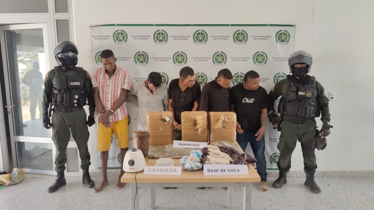 Caen cinco presuntos “jíbaros” con droga dispuesta en una caleta de Sincelejo
