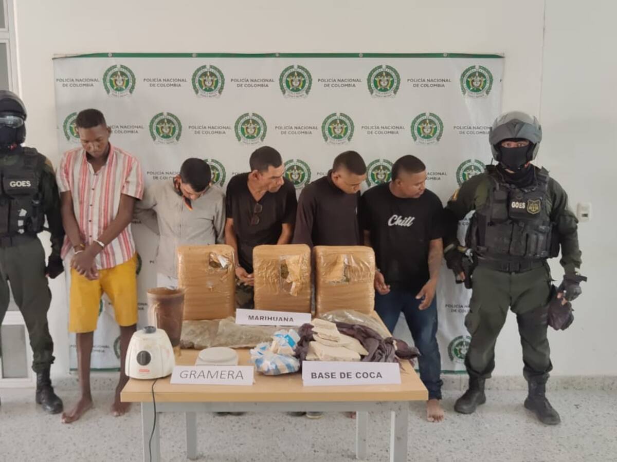Caen cinco presuntos “jíbaros” con droga dispuesta en una caleta de Sincelejo