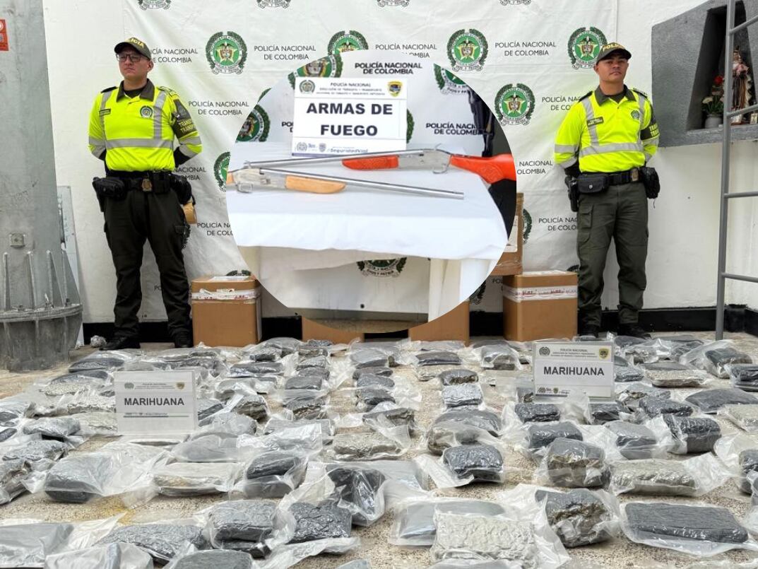Marihuana y marihuana incautada- foto policía Antioquia