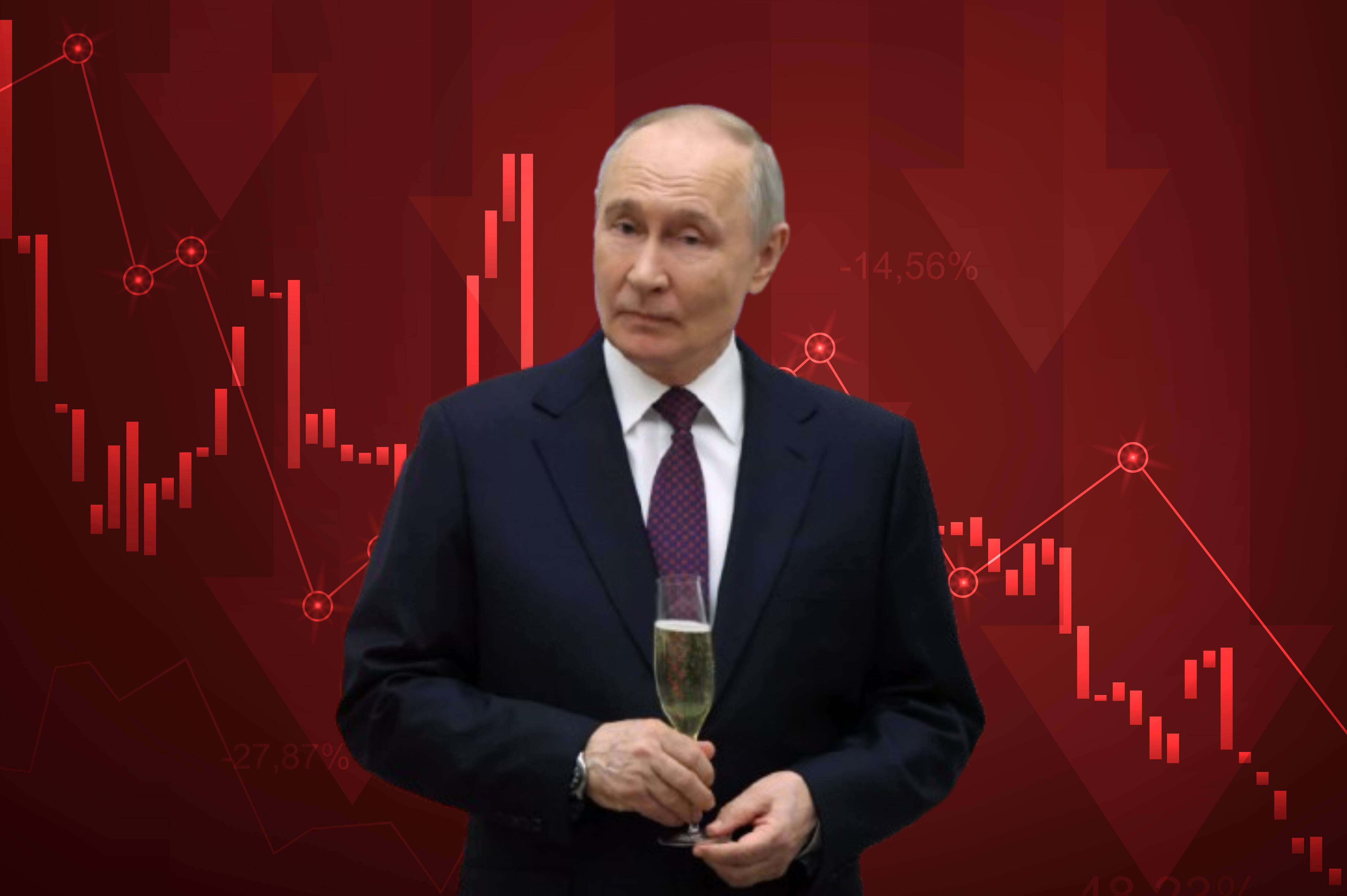 Imagen de referencia. Gráfico descendente - Vladimir Putin: Getty Images.