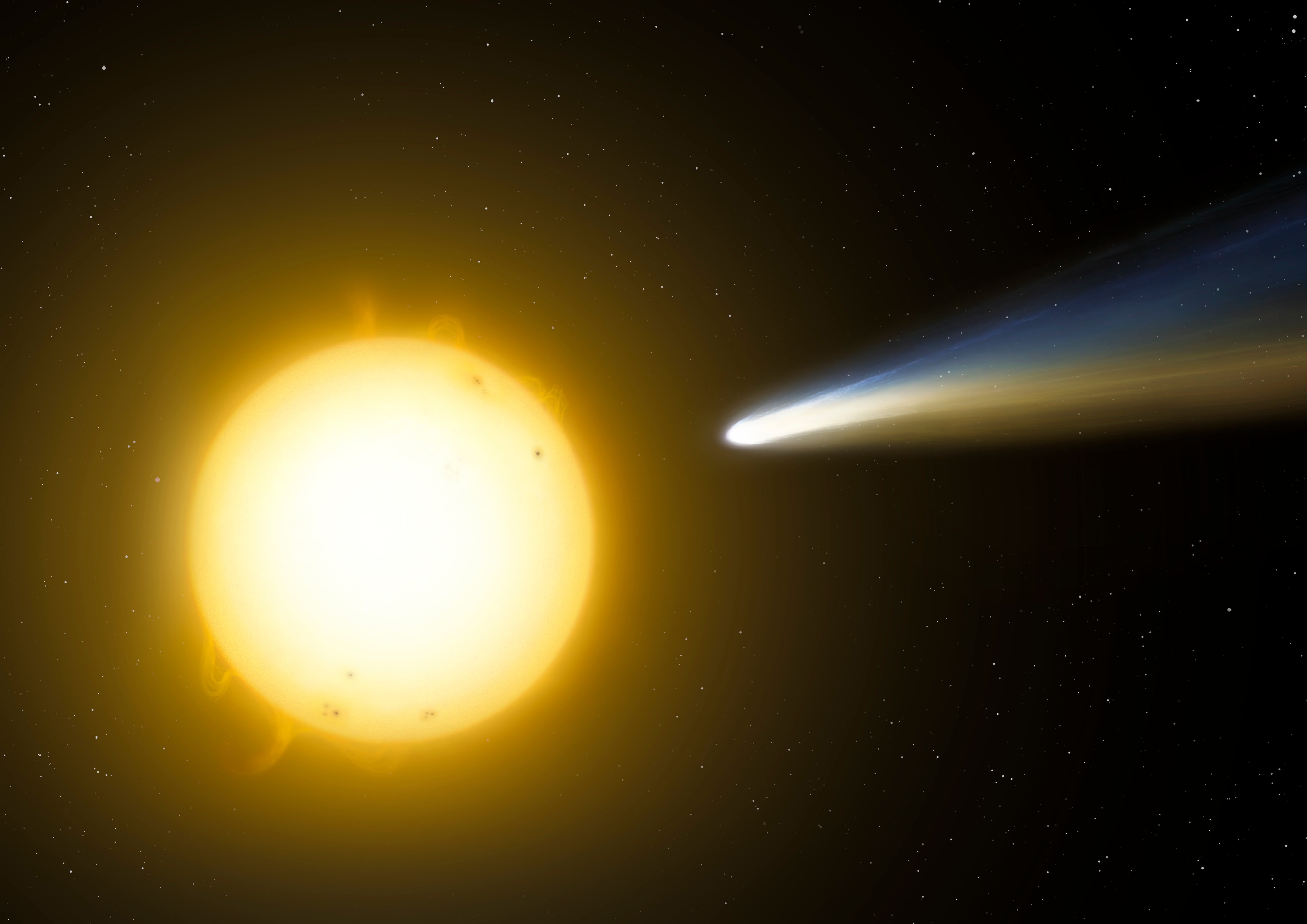 Ilustración de un cometa rozador de sol (Crédito: Getty Images)