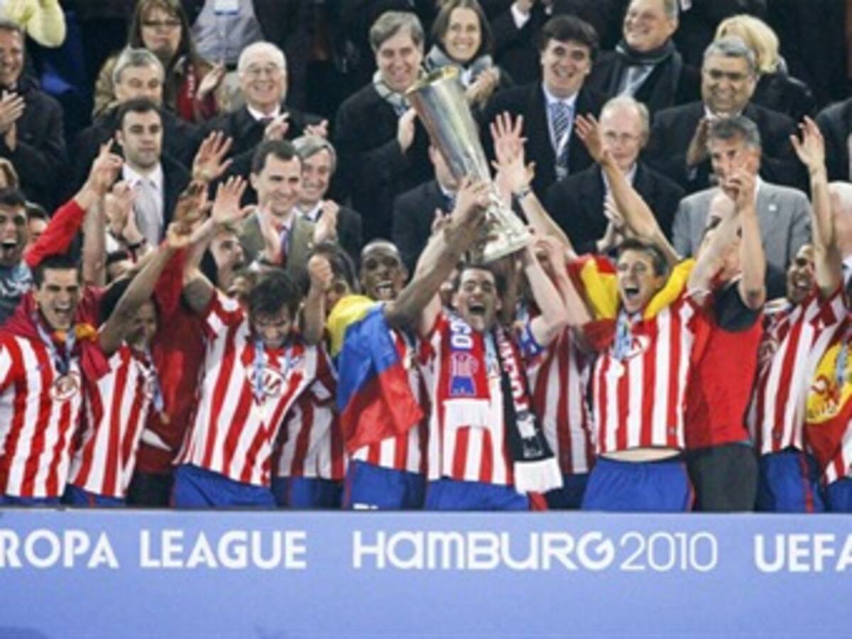 Amaranto Perea campeón en la Liga Europa con el Atlético de Madrid