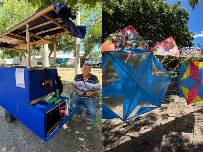 Jorge Pulgarín lleva 40 años fabricando cometas. / Foto: Caracol Radio Cúcuta.