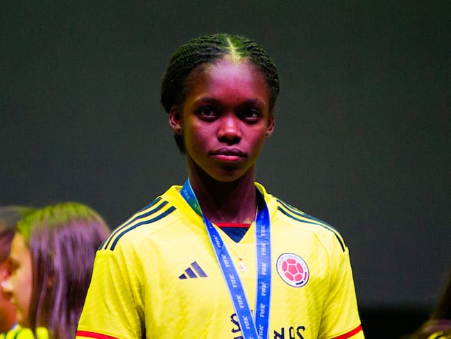 Linda Caicedo during the welcoming of Colombia&#039;s FIFA U-17 Womens team after the U-17 World Cup after reaching the final match against Spain, in Bogota, Colombia, November 2, 2022. (Photo by Sebastian Barros/NurPhoto via Getty Images)