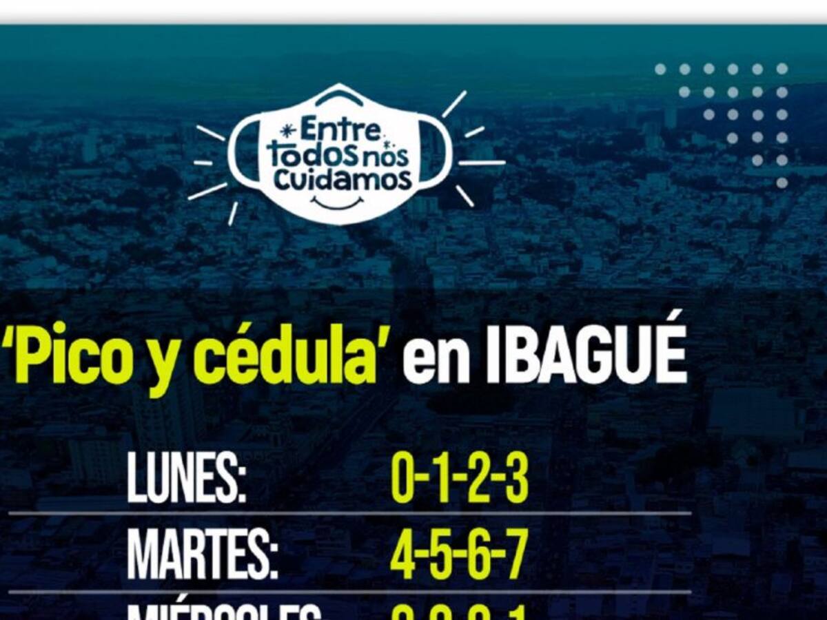 Conozca los lugares en los que aplica el “pico y cédula” en Ibagué